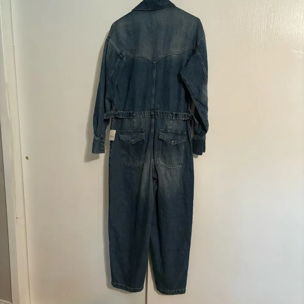 New Free People x Care FP Townes Jumpsuit in High Noon Size Small